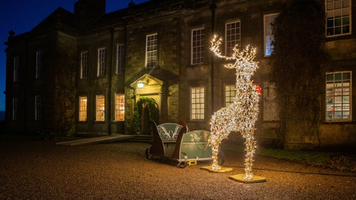 Magnificence the reindeer with sleigh at Wallington